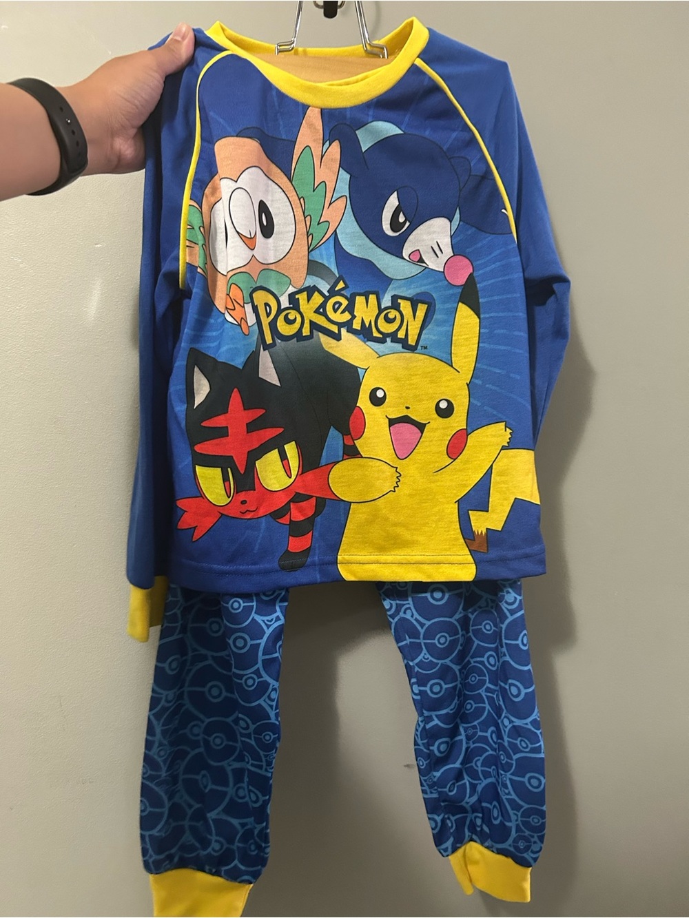 Kids' Blue & Yellow Pikachu Pajama Set